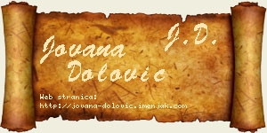 Jovana Dolović vizit kartica